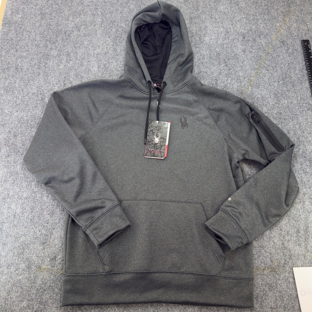 NWT Spyder SPM803R Performance Hoodie Sweatshirt Grey Size Medium
